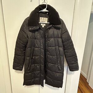 Barbour Black Corduroy Collar Puffer Jacket
